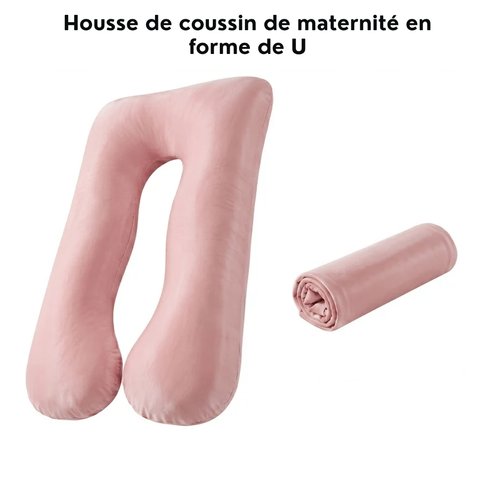 Taie d'Oreiller de Grossesse Forme U, Toucher Doux - Rose