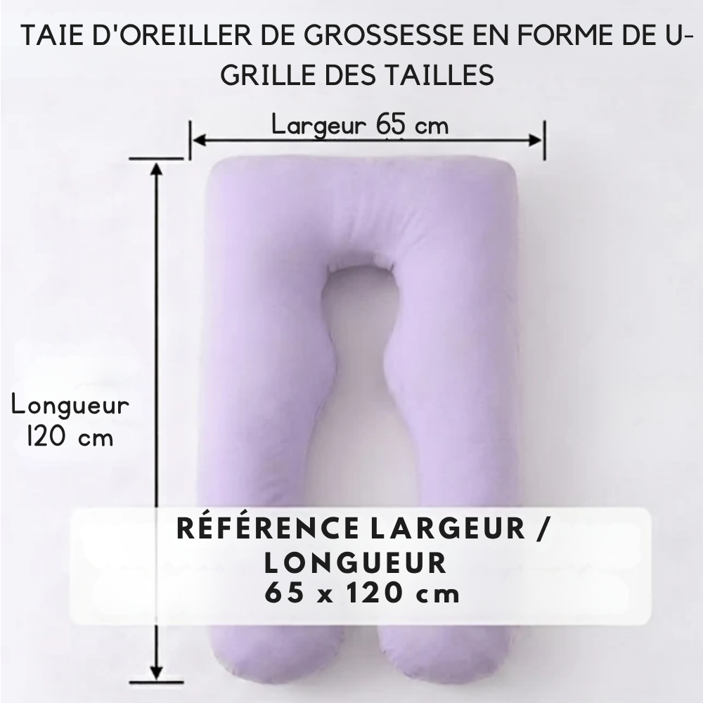 Taie d'Oreiller de Grossesse Forme U, Toucher Doux - visuel 2