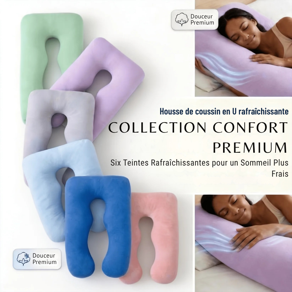 Taie d'Oreiller de Grossesse Forme U, Toucher Doux