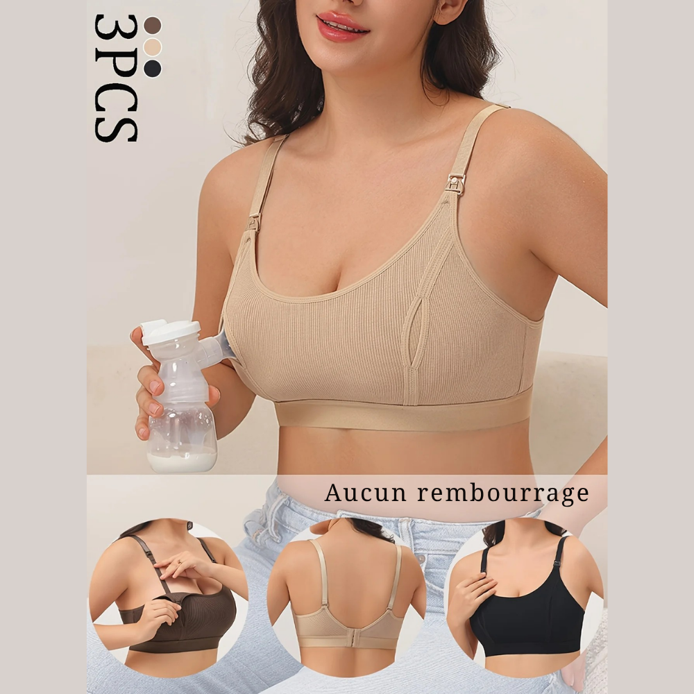 Soutien-gorge d'allaitement sans armatures, compatible tire-lait - visuel 3