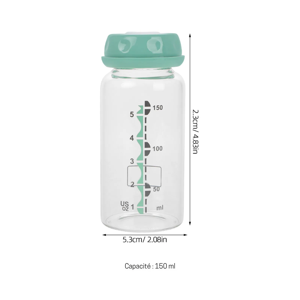 Lot de 2 Bouteilles de Conservation du Lait Maternel 150ml - visuel 3