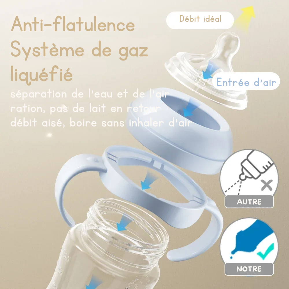Biberon PP avec Poignée 150/240/330 ml - Bleu ou Rose, Sans BPA - visuel 4
