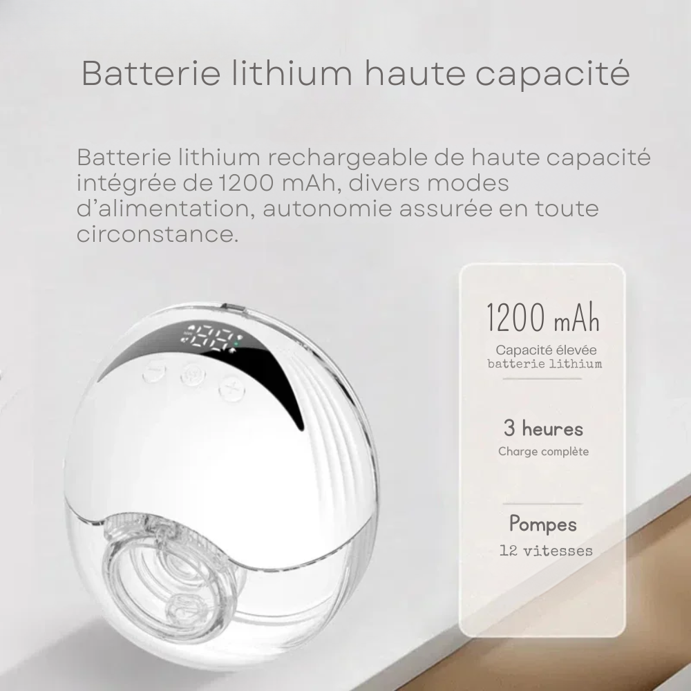 Tire-lait électrique portable mains libres, sans fil - visuel 2