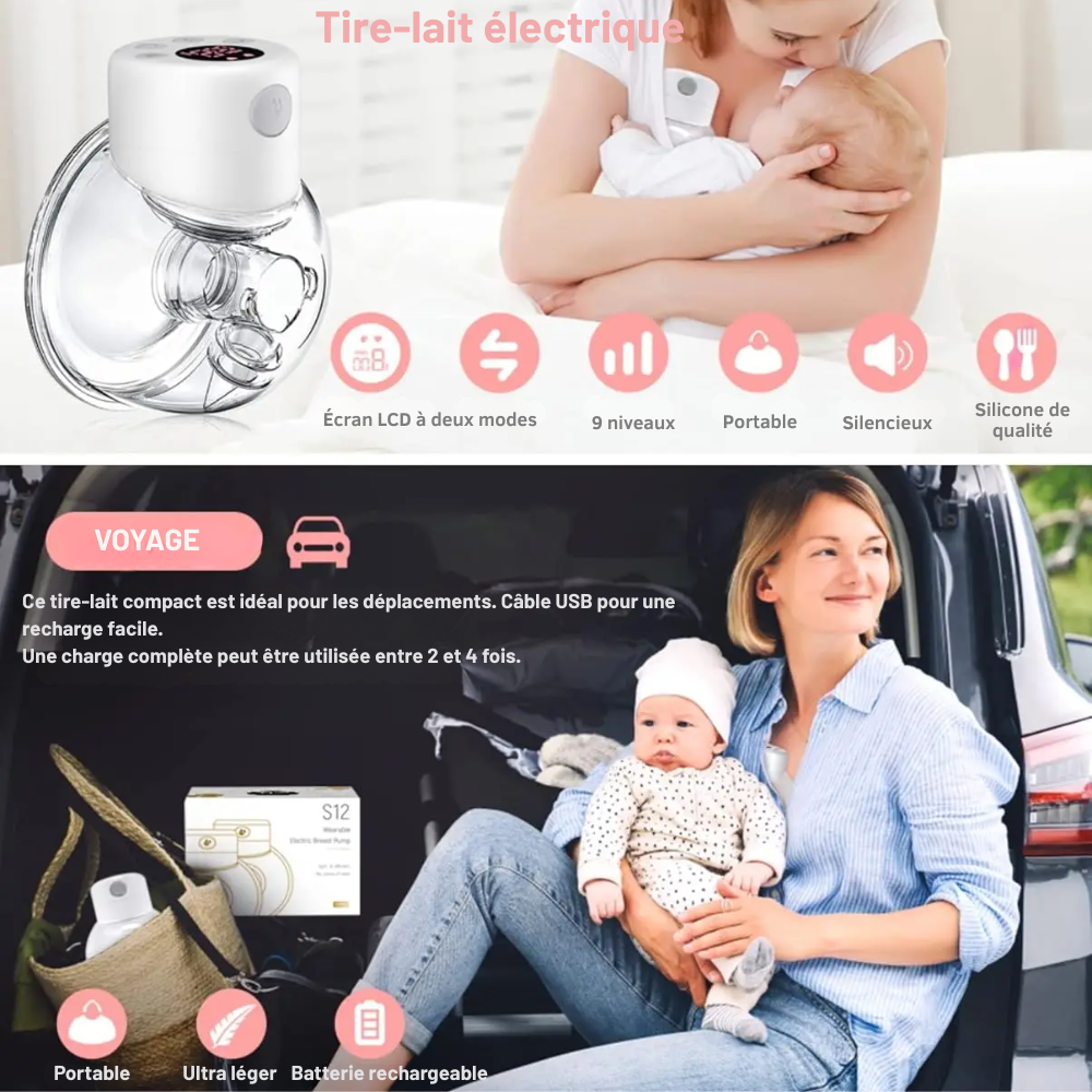 Tire-Lait Électrique BornBL S12 Portable Mains Libres - visuel 5