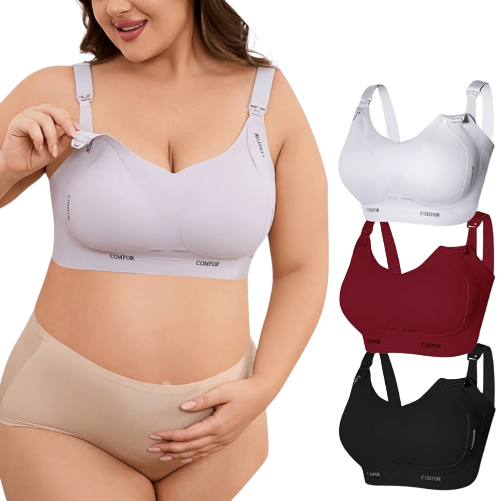 Lot de 3 soutiens-gorge d'allaitement grande taille, sans couture