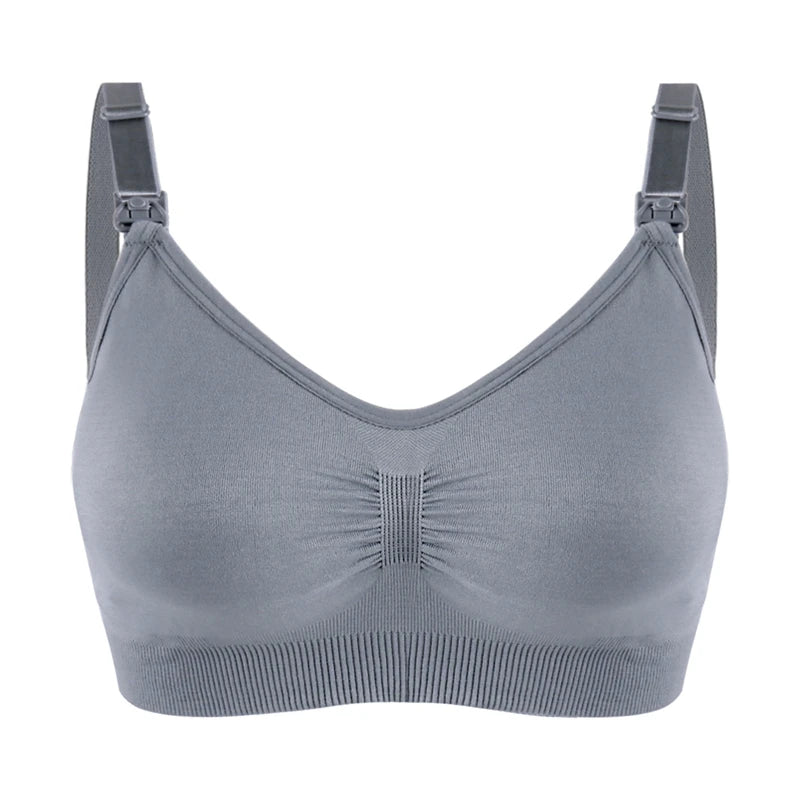 Soutien-Gorge d'Allaitement Grande Taille, Push Up - Gris foncé / L