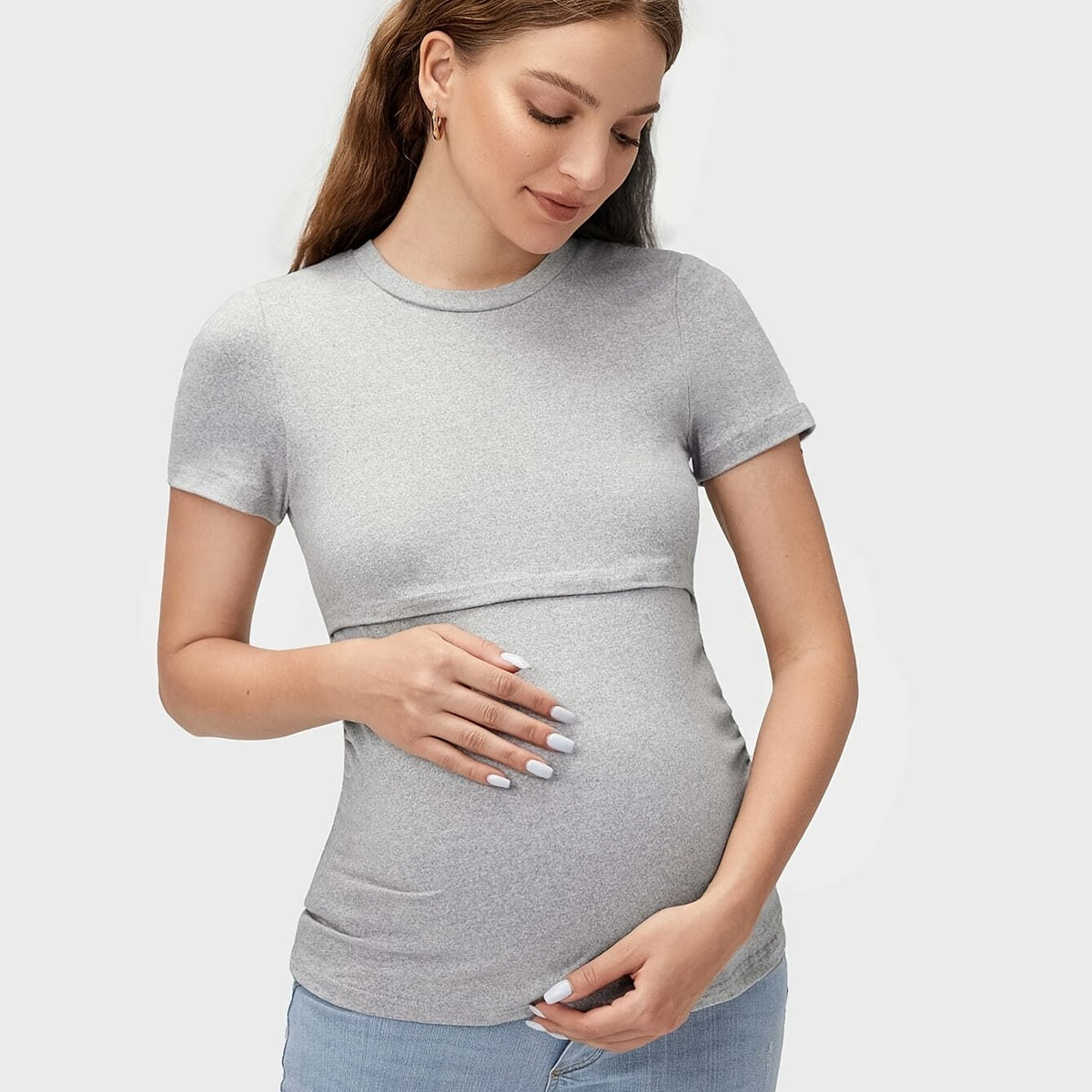 T-Shirt de Soin pour Femmes Enceintes - Gris / M