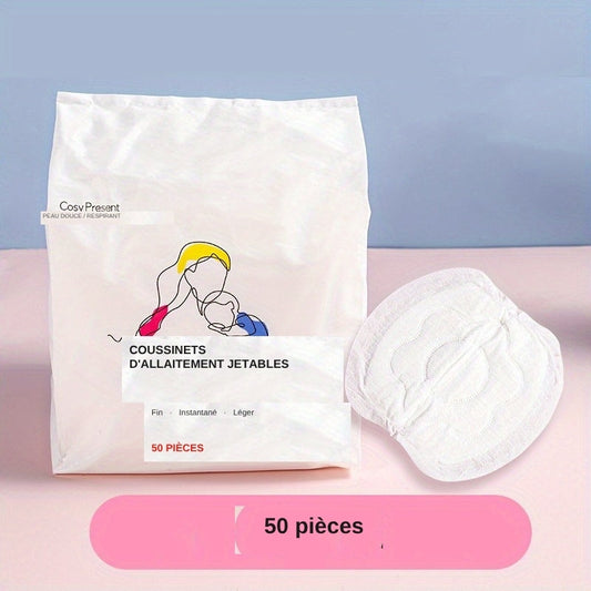 Coussinets d'allaitement jetables en coton - Lot de 50