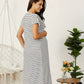 Robe d'Allaitement Rayée à Manches Courtes, Coupe A-line - visuel 2