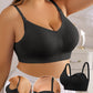 Soutien-Gorge Sans Armatures Grande Taille, Bretelles Amovibles - Noir / 2XL