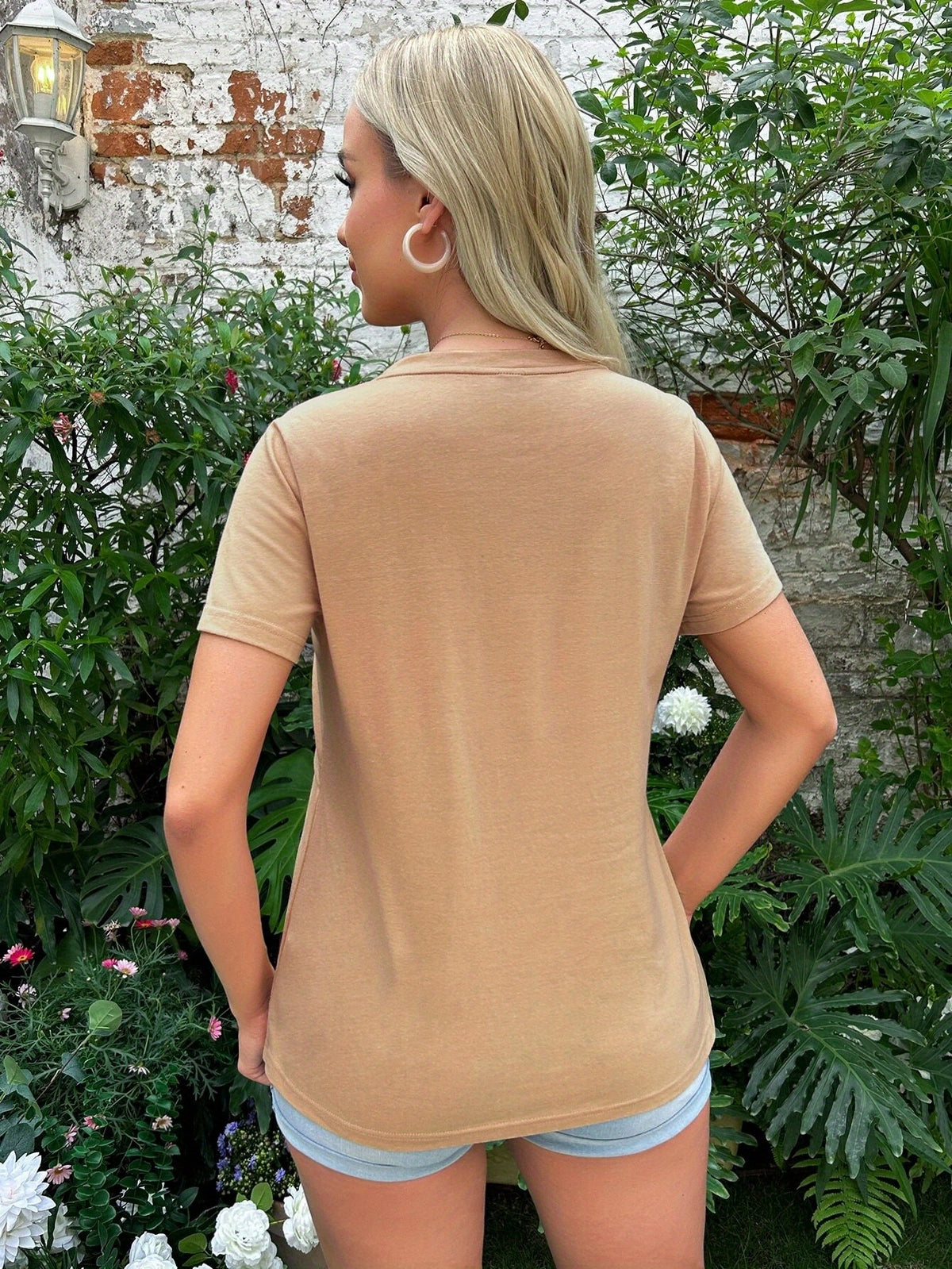 T-Shirt d'Allaitement Manches Courtes Imprimé Lettres - visuel 5