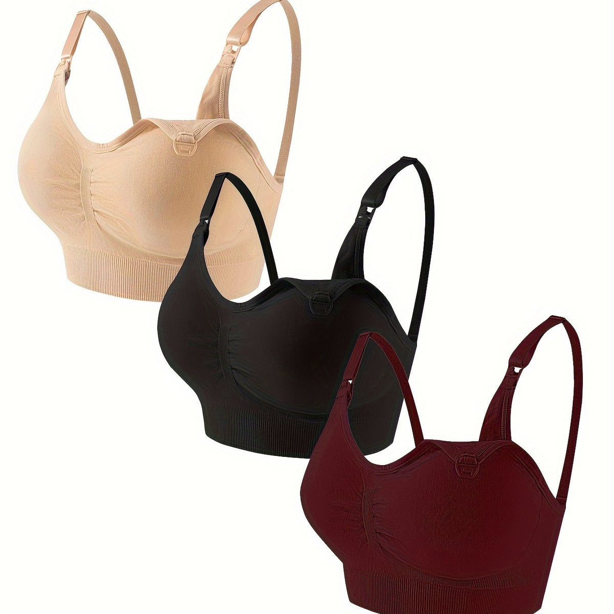 Ensemble Soutien-Gorge de Maternité, Trois Pièces - Couleur Mélangée C / S