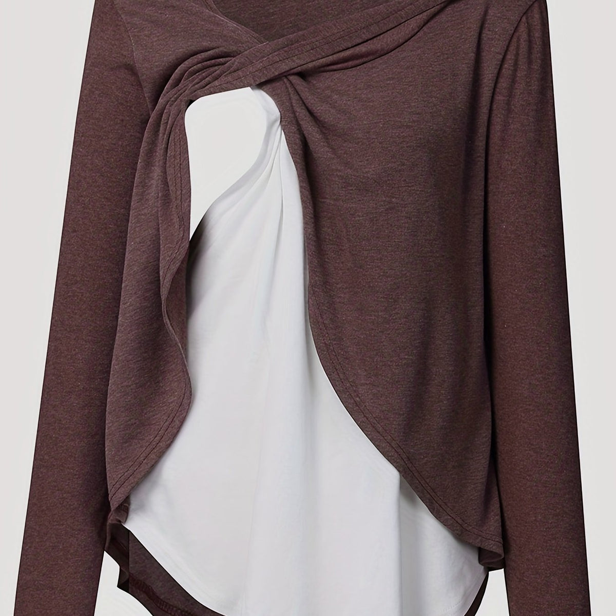 Tenue de Grossesse Automne, Haut d'Allaitement Deux Pièces - Bourgogne / S