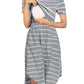 Robe de maternité et d'allaitement multifonctionnelle à rayures - Gris / S