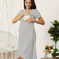 Robe d'Allaitement Rayée à Manches Courtes, Coupe A-line - visuel 3