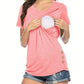T-shirt de maternité à manches courtes pour femmes enceintes - Rose / M