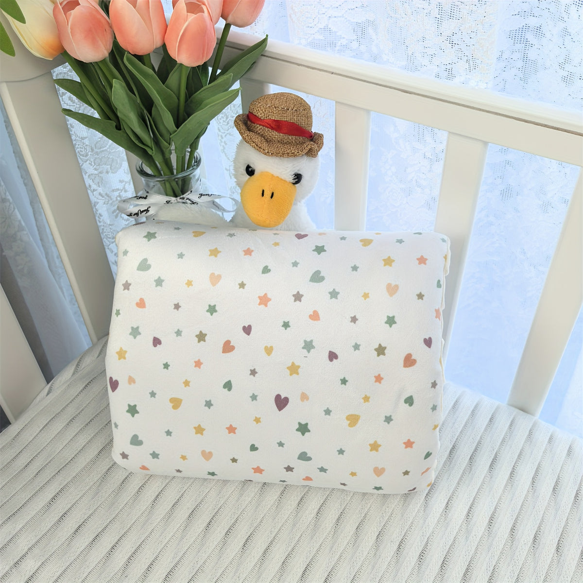 Oreiller d'Allaitement Bébé pour Biberon, Nouveau-Nés - Coeurs