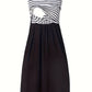 Robe d'Allaitement Élégante à Rayures, Sans Manches - Noir / S