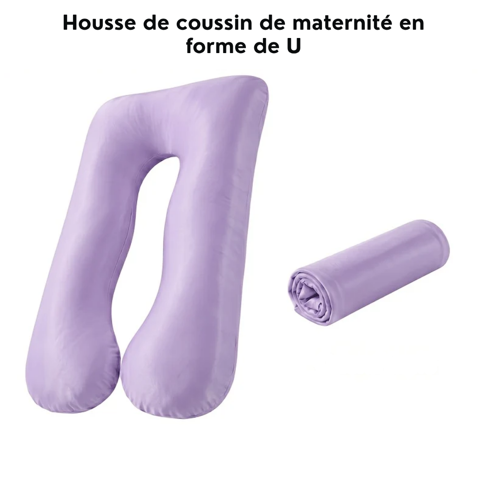 Taie d'Oreiller de Grossesse Forme U, Toucher Doux - Violet clair