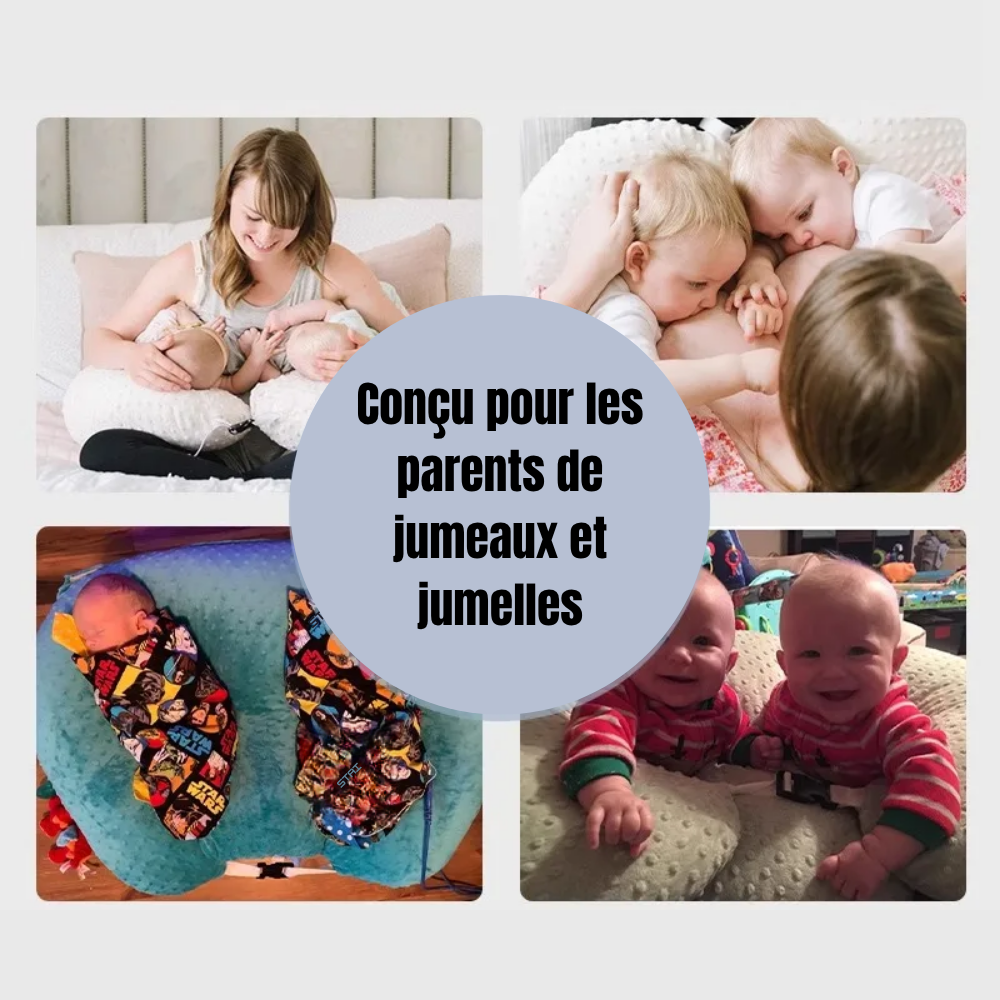 Oreiller d'allaitement double mains libres, coussin post-partum