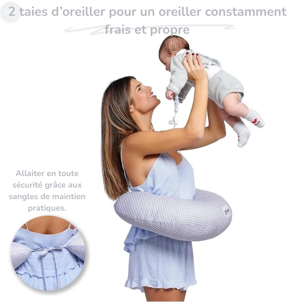 Oreiller d'Allaitement Petit avec 2 Taies 100% Coton - visuel 3