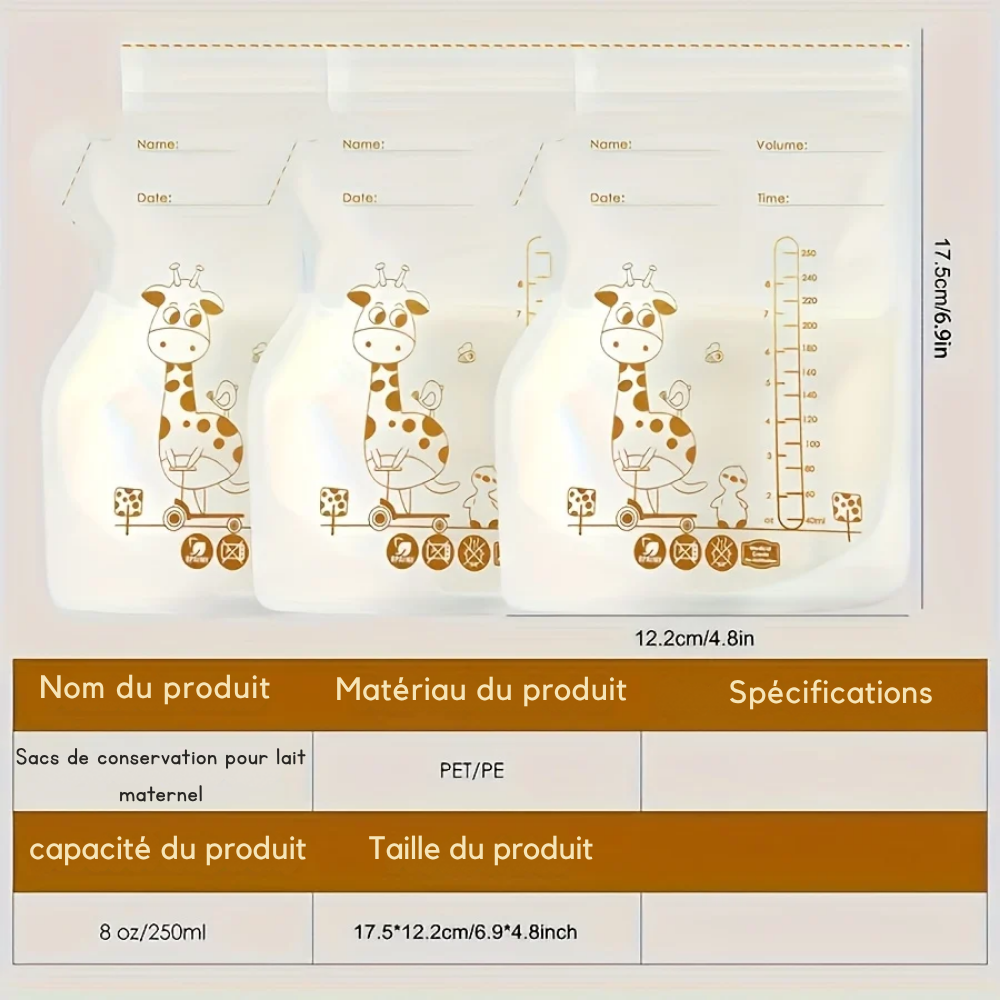 Sachets de conservation de lait maternel 250 ml PP - Lot de 100 - visuel 4