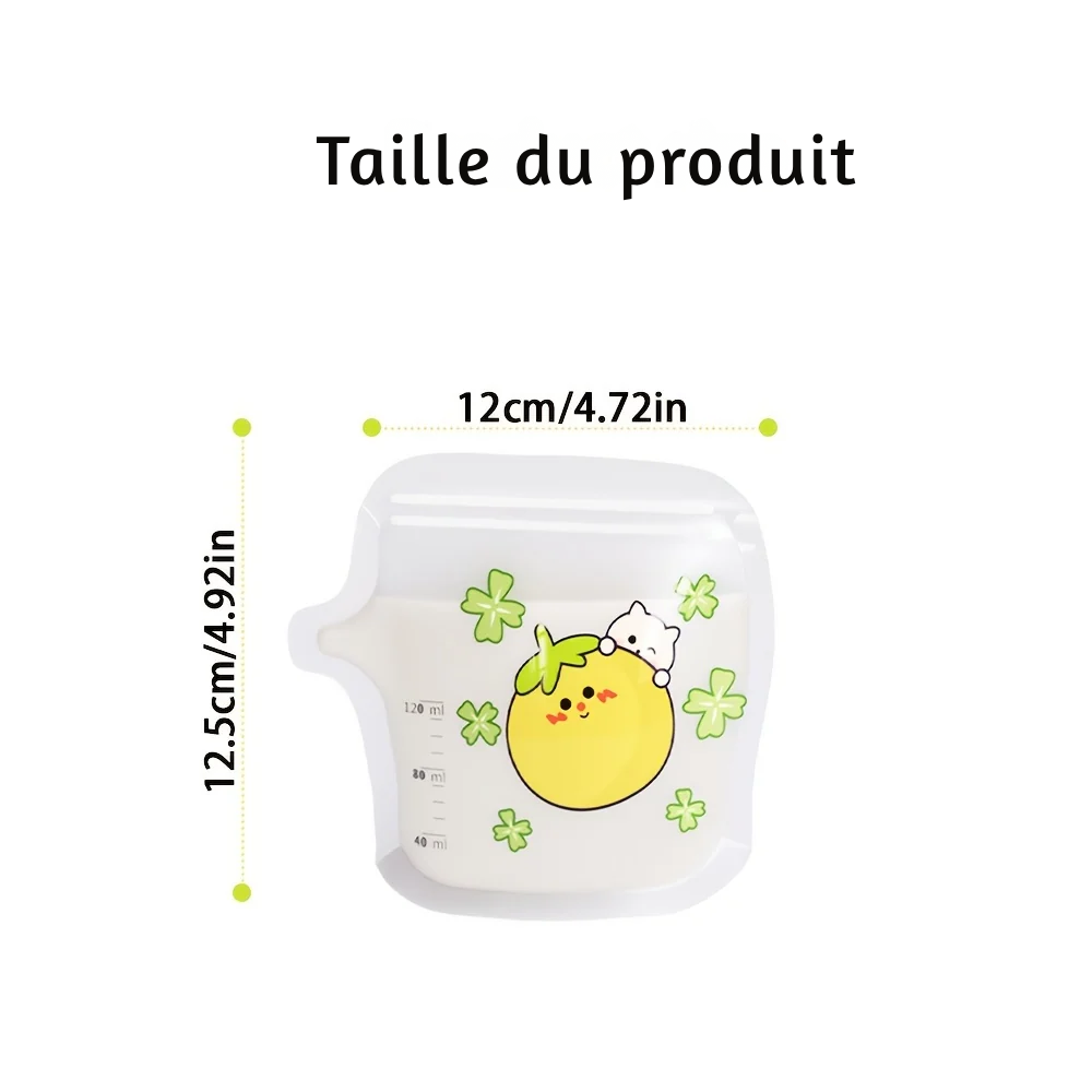 Sachets Conservation Lait Maternel, Indicateur Température - 120ml