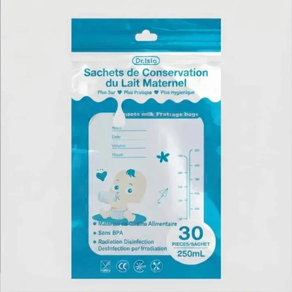 Sachets de conservation de lait maternel 250 ml sans BPA – MAMIJOY - 30 pièces