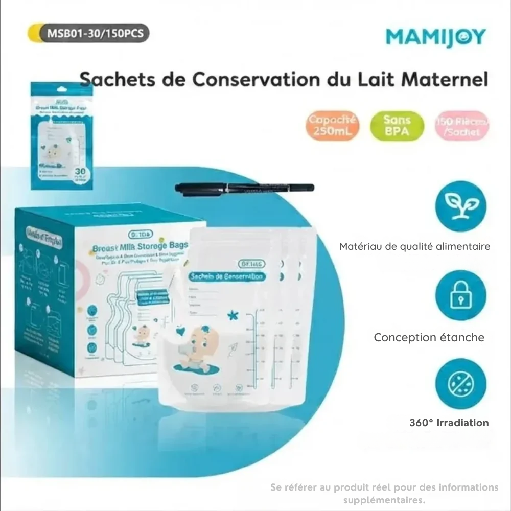Sachets de conservation de lait maternel 250 ml sans BPA – MAMIJOY - visuel 4