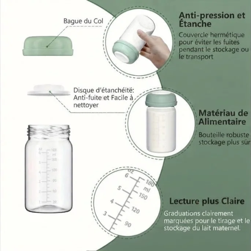 Bouteilles de Stockage Lait Maternel, Col Large - visuel 4