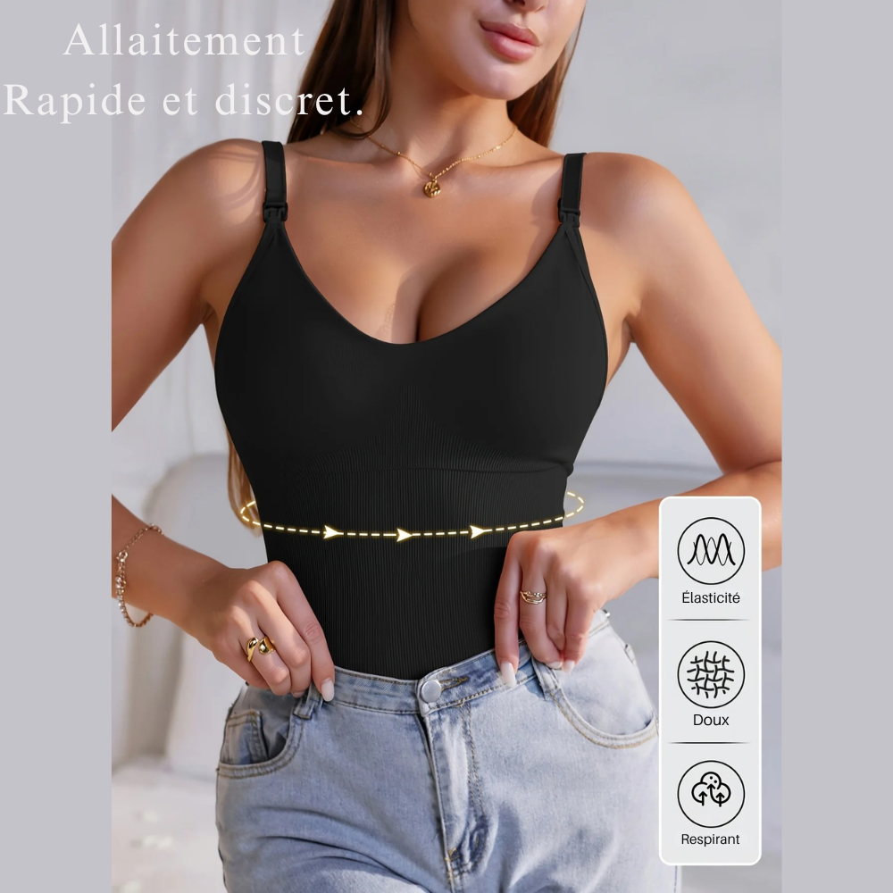 Débardeur d'allaitement à soutien-gorge intégré, dos nu - visuel 2