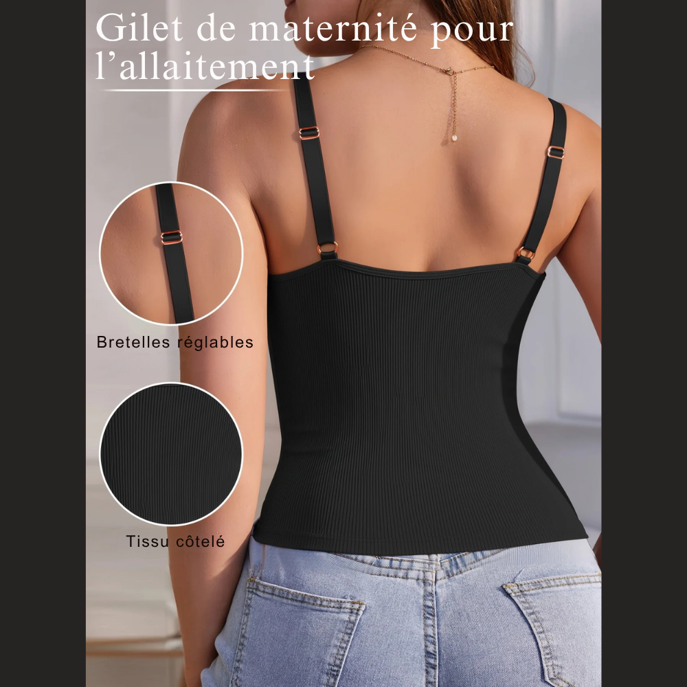 Débardeur d'allaitement à soutien-gorge intégré, dos nu - visuel 3