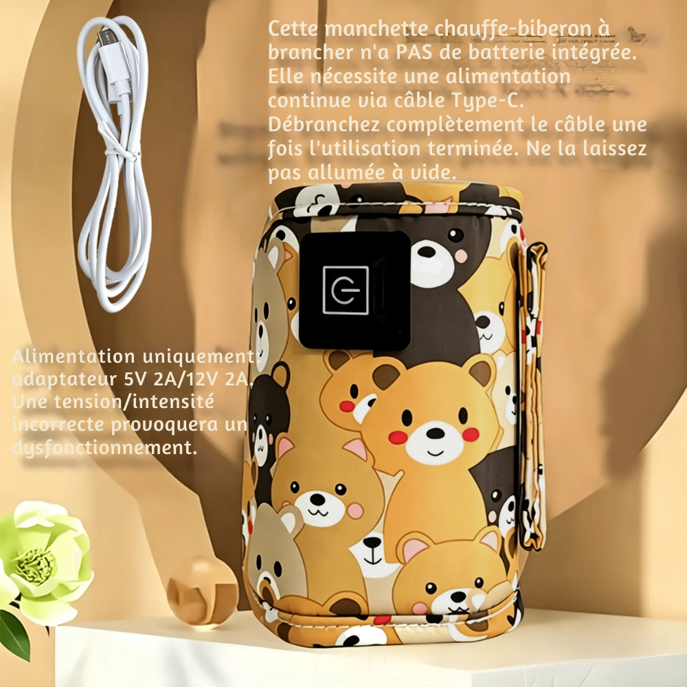 Chauffe-Biberon Portable USB - Manchon Isotherme pour Sac à Langer - Jaune