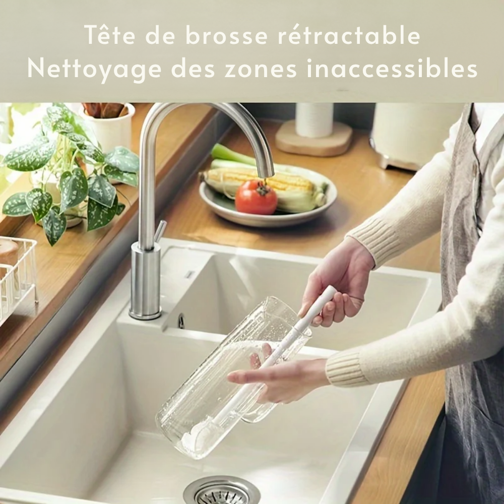 Brosse à Bouteille Longue Manche pour Biberons et Gourdes