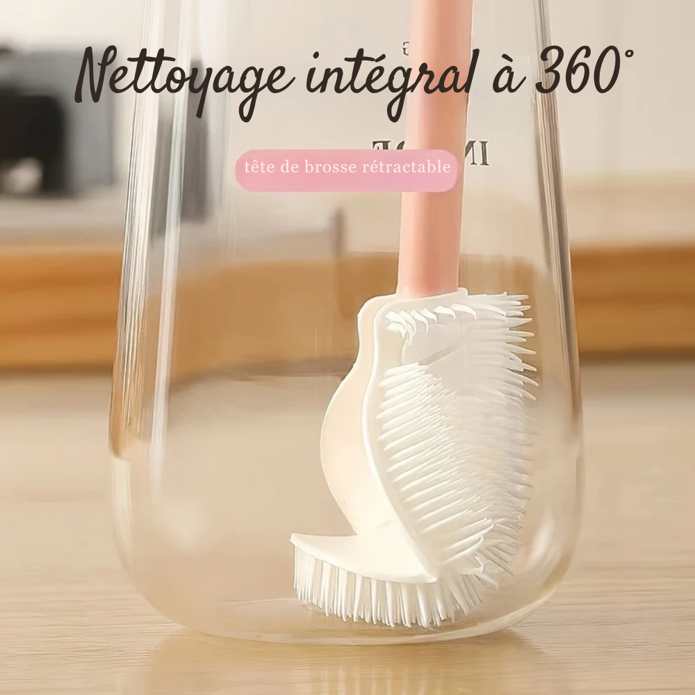 Goupillon silicone 360° tête pliable pour biberons - visuel 5