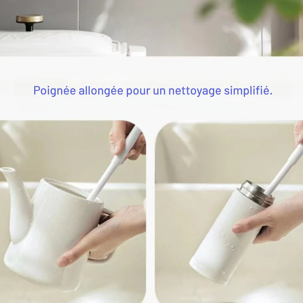 Goupillon silicone 360° tête pliable pour biberons - visuel 4