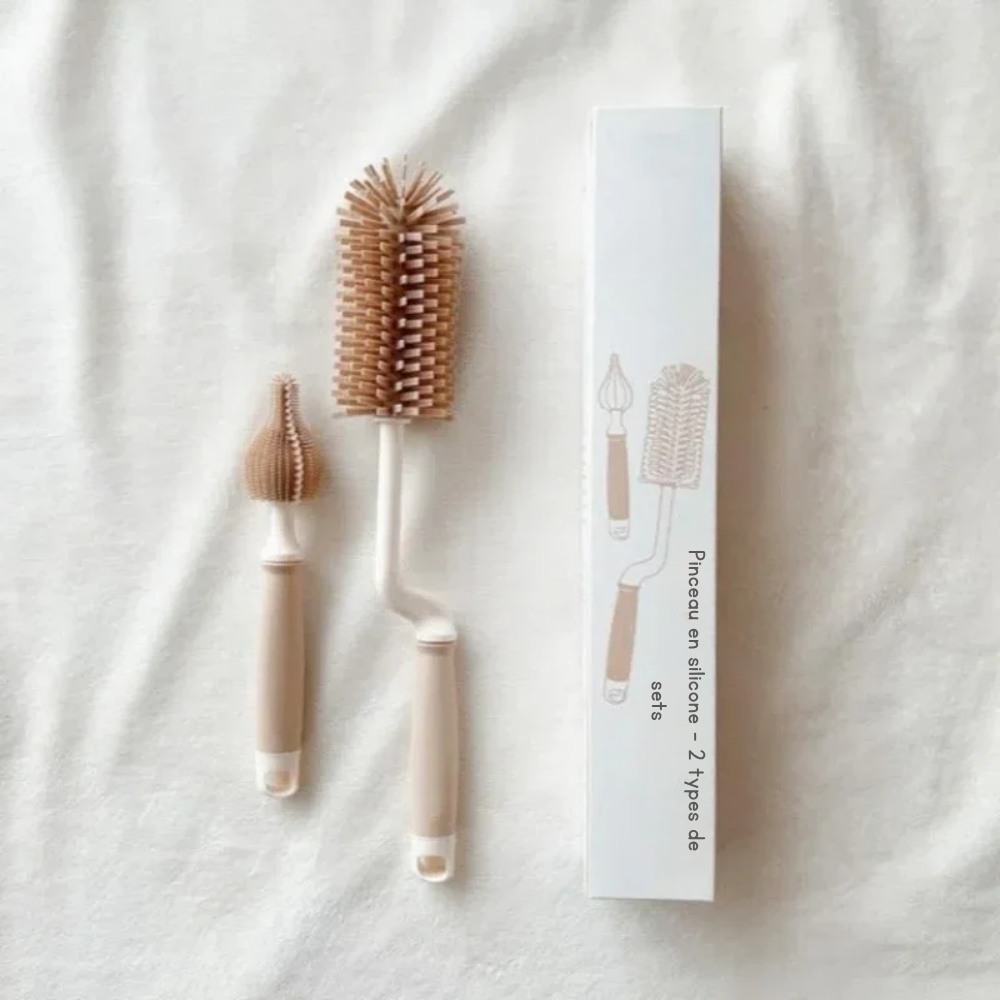 Brosse Longue pour Biberon et Tétine - Nettoyage Silicone