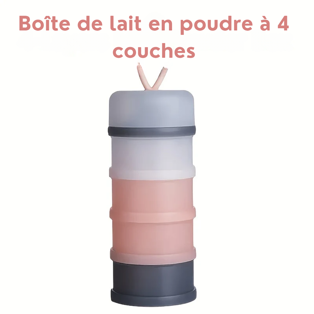 Distributeur de lait en poudre nomade multi-compartiments - Rose
