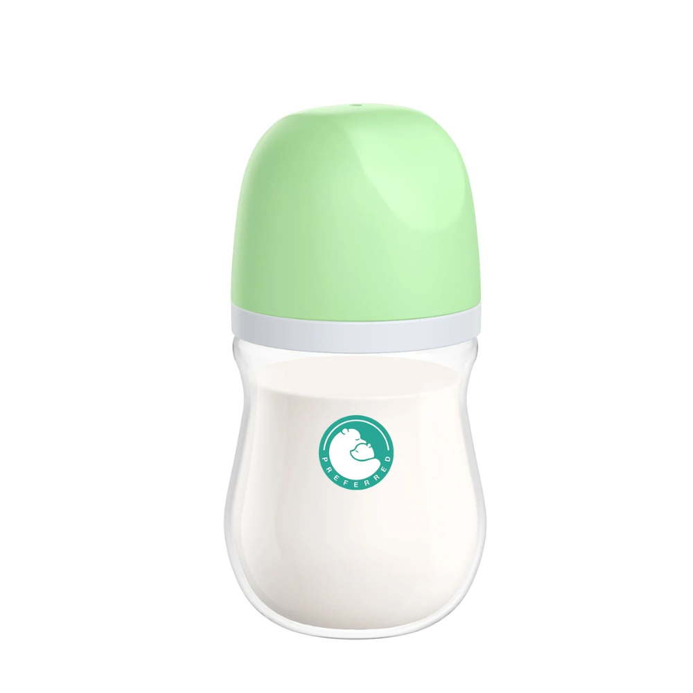 Biberon en Verre Col Large Anti-Coliques Sans BPA - Vert - 160ML