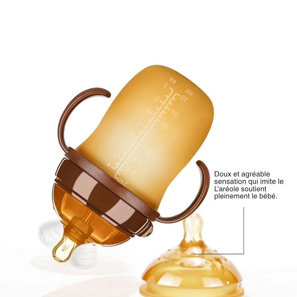 Biberon Silicone Anti-Coliques avec Bille à Gravité et Poignée - visuel 3