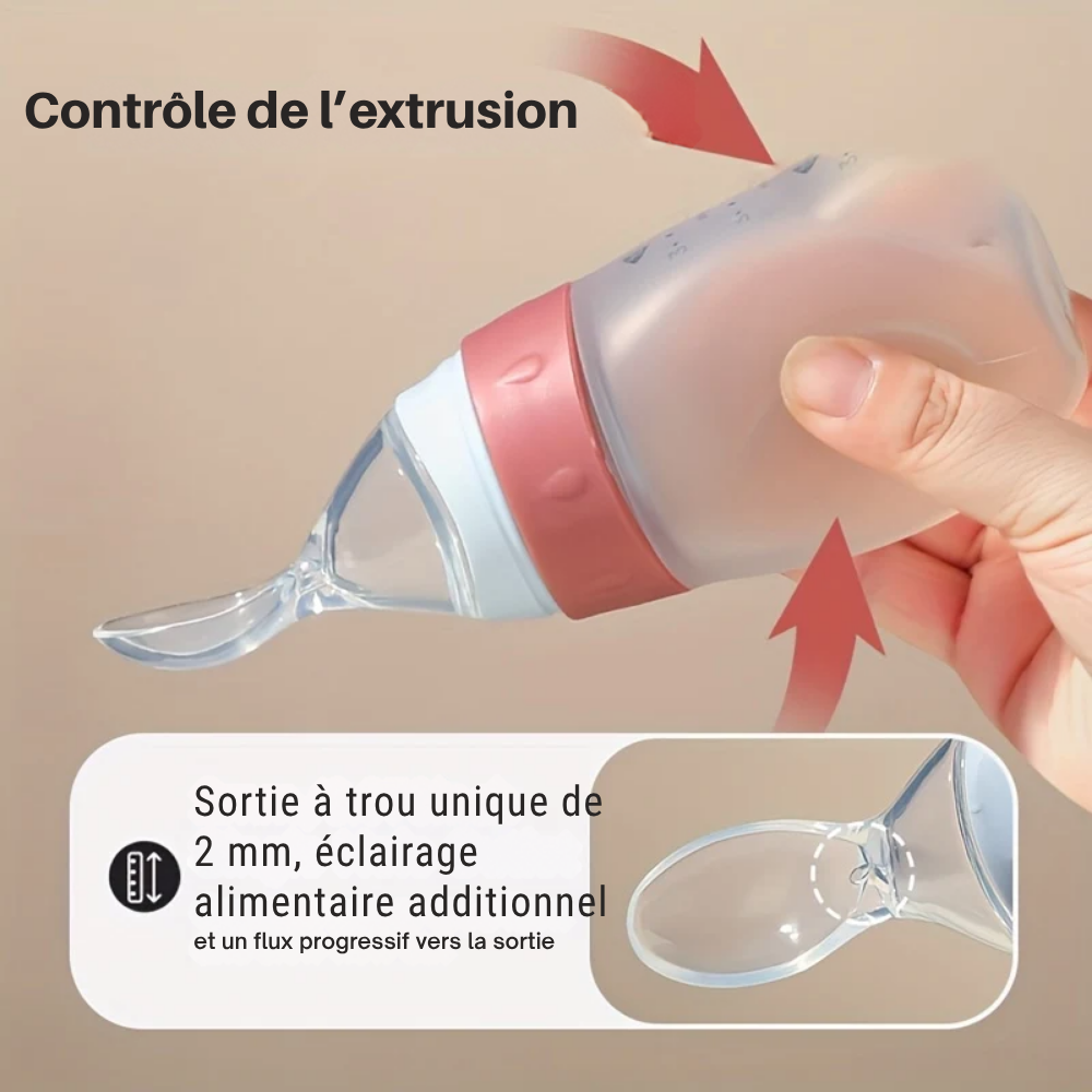 Biberon à Presser en Silicone 100 ml avec Cuillère Doseuse - visuel 3