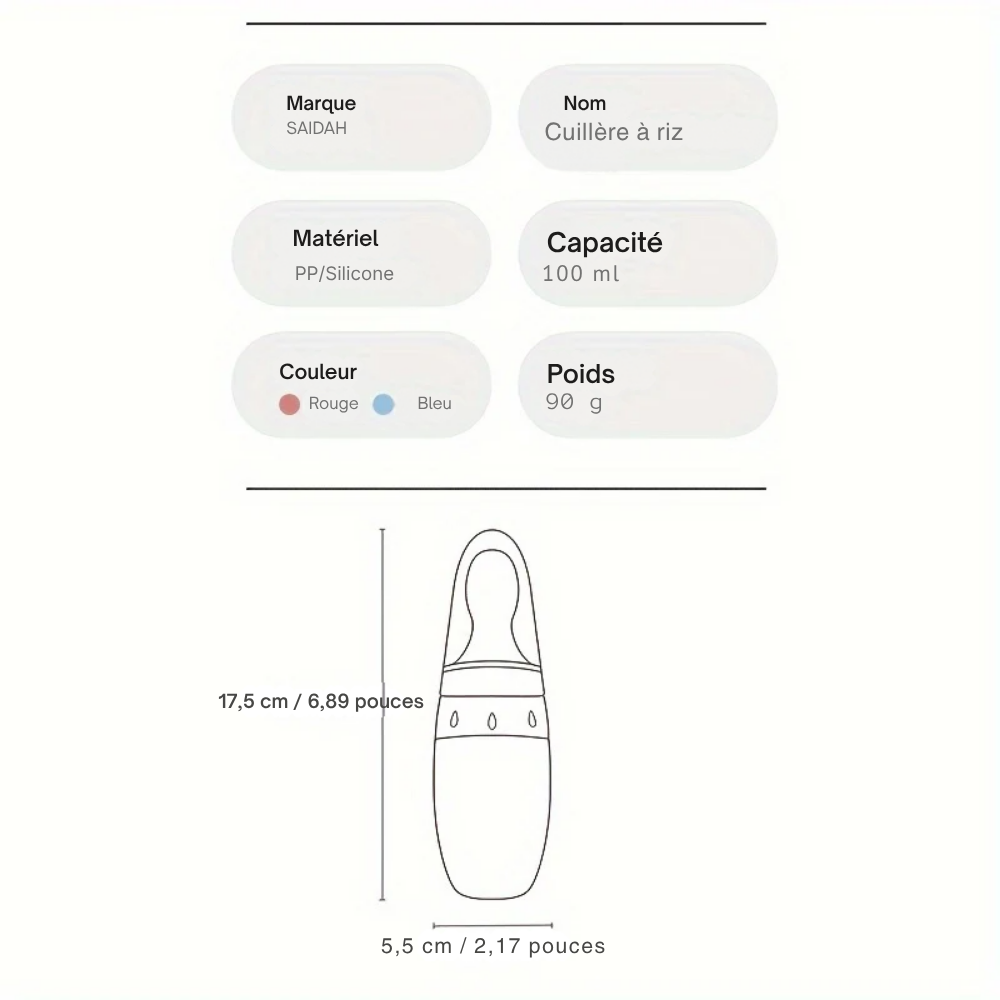 Biberon à Presser en Silicone 100 ml avec Cuillère Doseuse - visuel 4