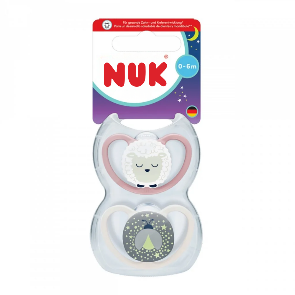 Sucette NUK Night Perfect Match Air Luciole/Mouton 0-6 mois - visuel 2