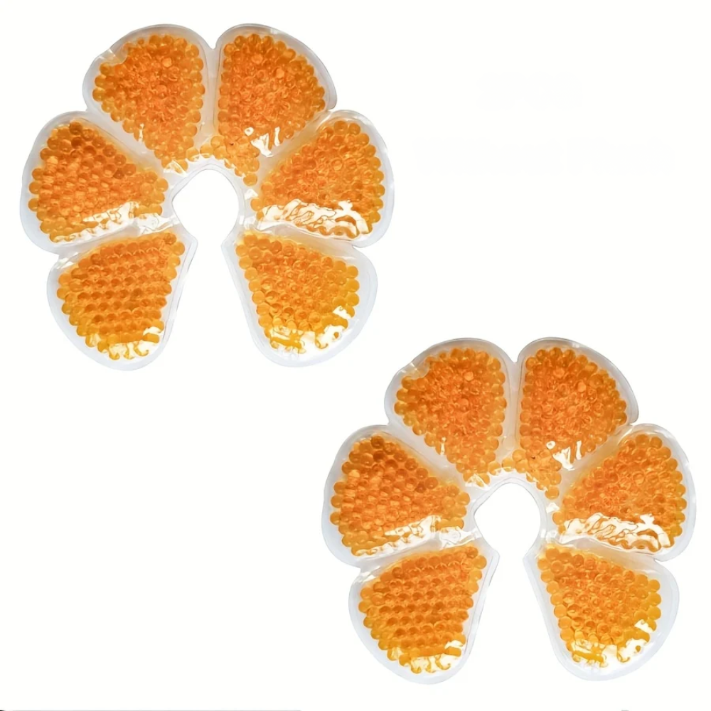Packs de Glace Chaud/Froid pour Seins, Allaitement - 2 pièces - Orange Sans Peluche