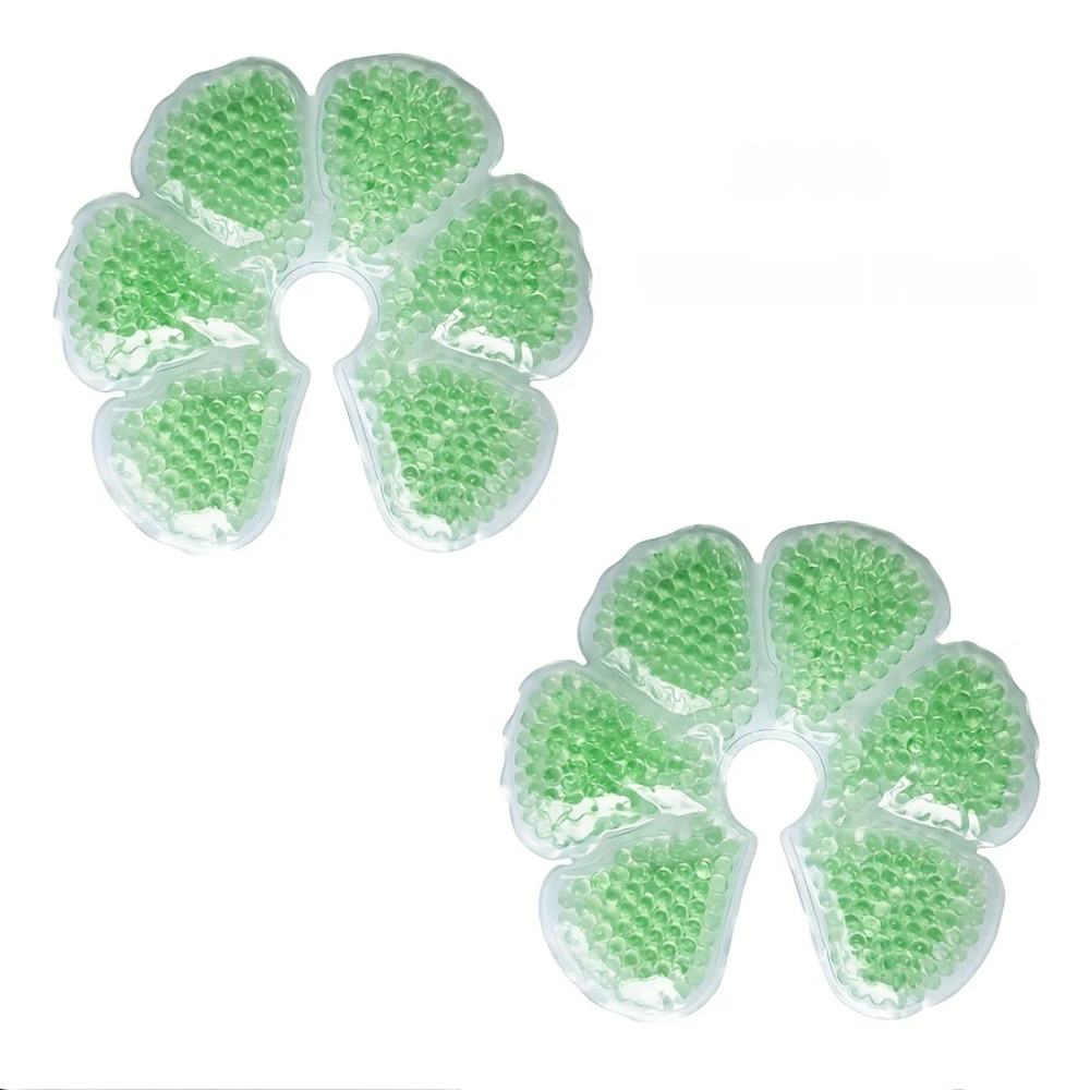 Packs de Glace Chaud/Froid pour Seins, Allaitement - 2 pièces - Vert sans peluche