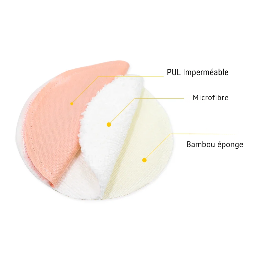 Coussinets d'Allaitement Lavables en Bambou Bio - visuel 3