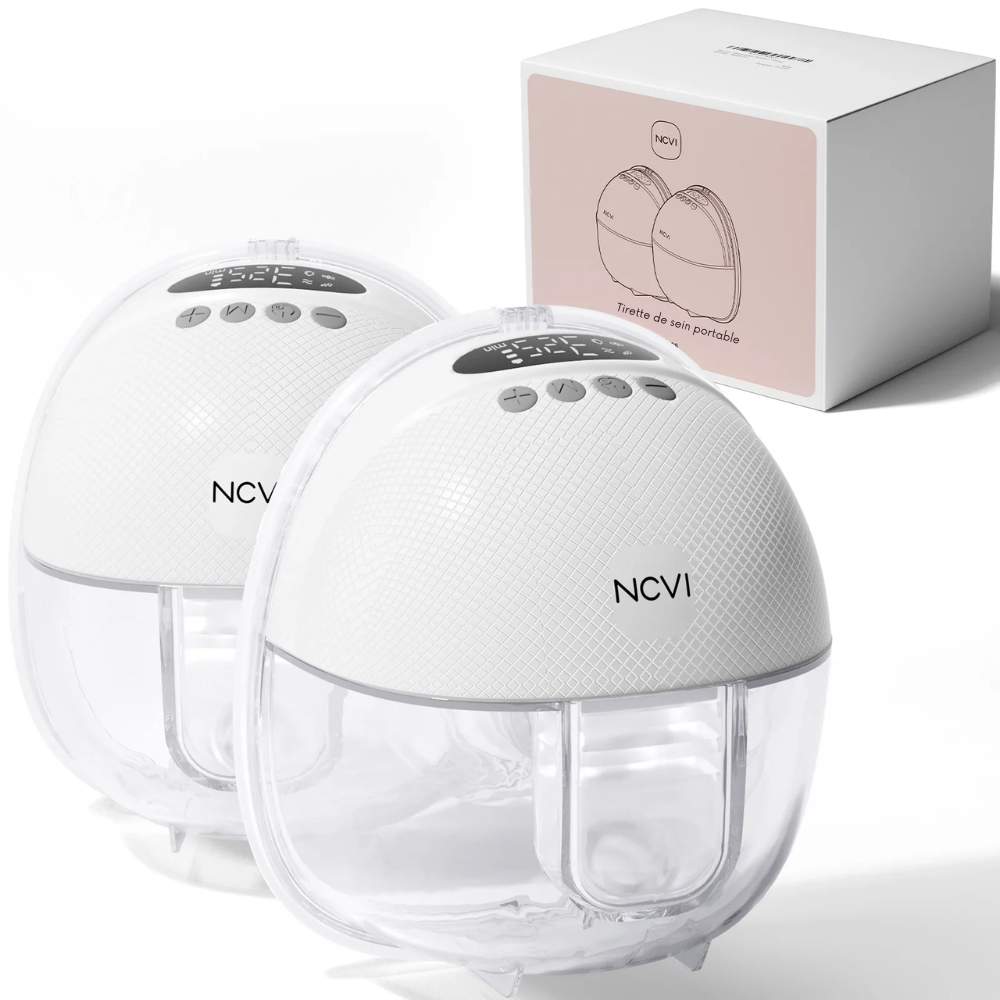 Tire-Lait Électrique NCVI, Mains Libres, Sans Fil - x2 Blancs