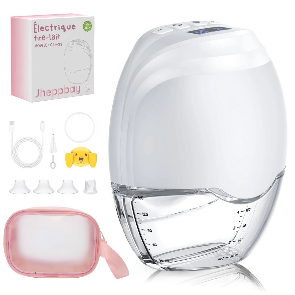 Tire-Lait Électrique Mains Libres Sans BPA - 1pc Blanc