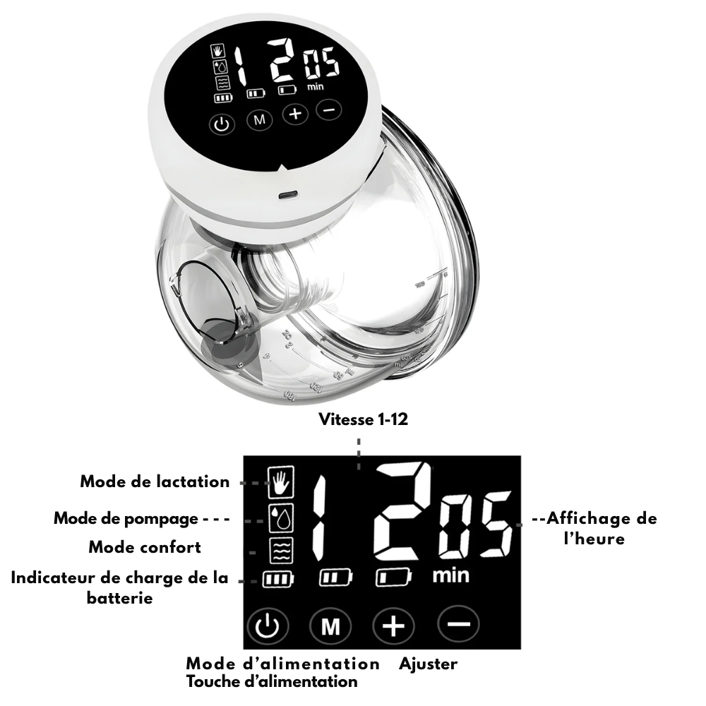 Tire-Lait Électrique Portable, Mains Libres - visuel 6
