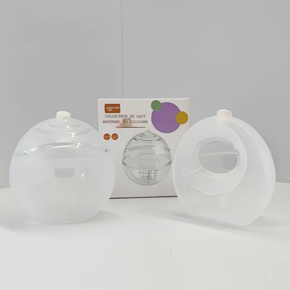 Tire-Lait Manuel en Silicone avec Coussinets Anti-Fuites - 2x Collecteurs